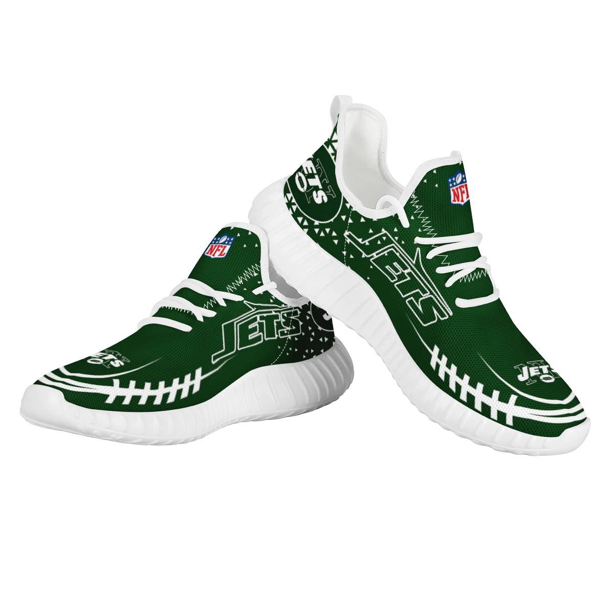 Men's NFL New York Jets Mesh Knit Sneakers/Shoes 005